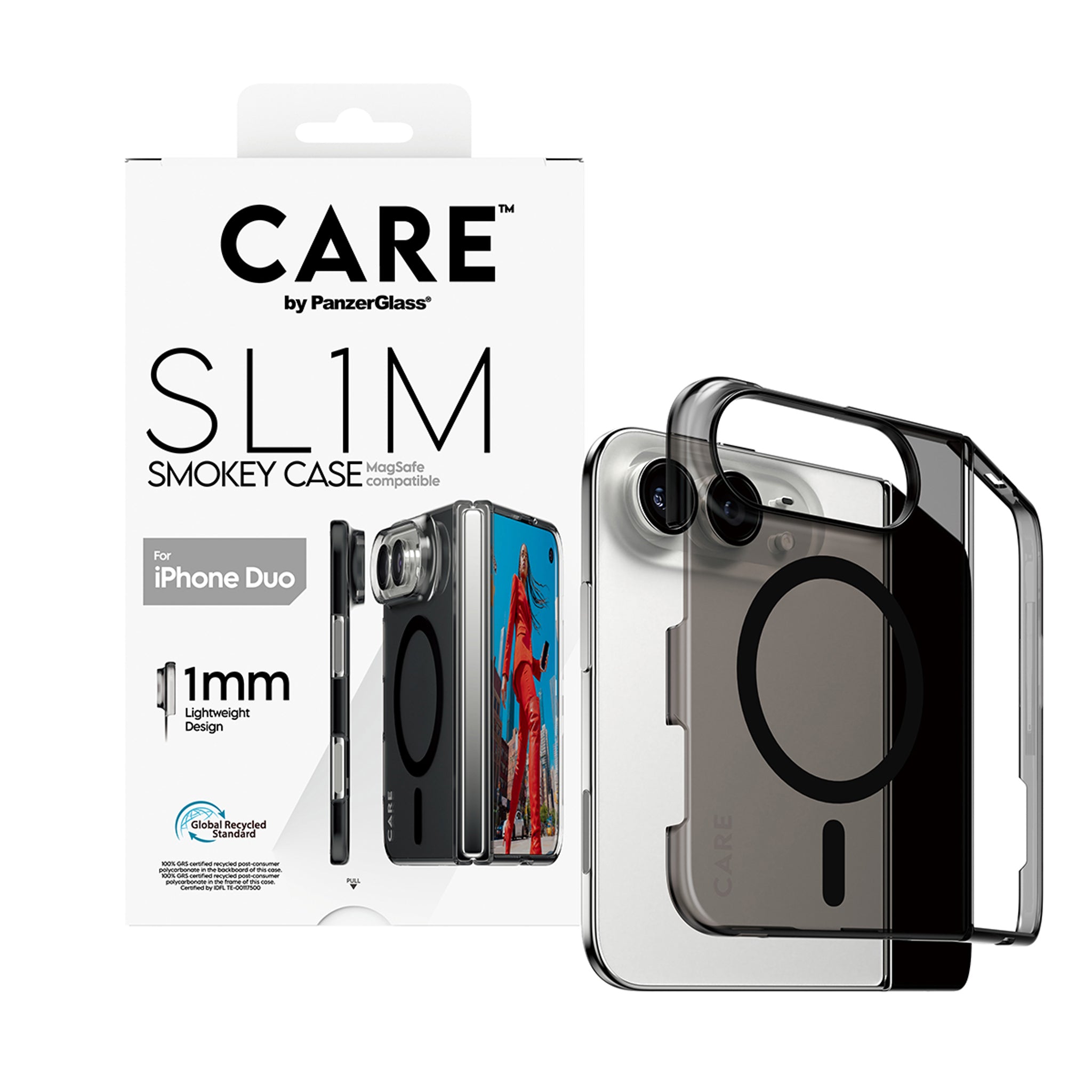 CARE™ by PanzerGlass® SL1M Case Smokey w. Black MagSafe iPhone Duo